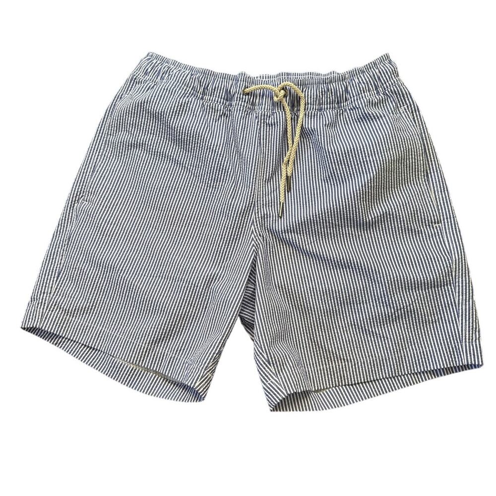 Fair Harbor Men's Blue Stripe Print Swim Trunks Size Medium